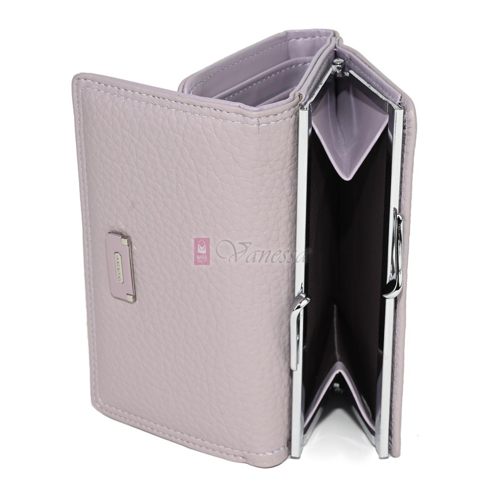 Малко дамско портмоне от висококачествена еко кожа в светлолилав цвят Код: 6848