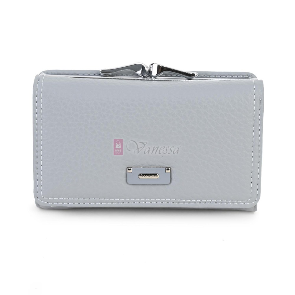 Малко дамско портмоне от висококачествена еко кожа в син цвят Код: 6848