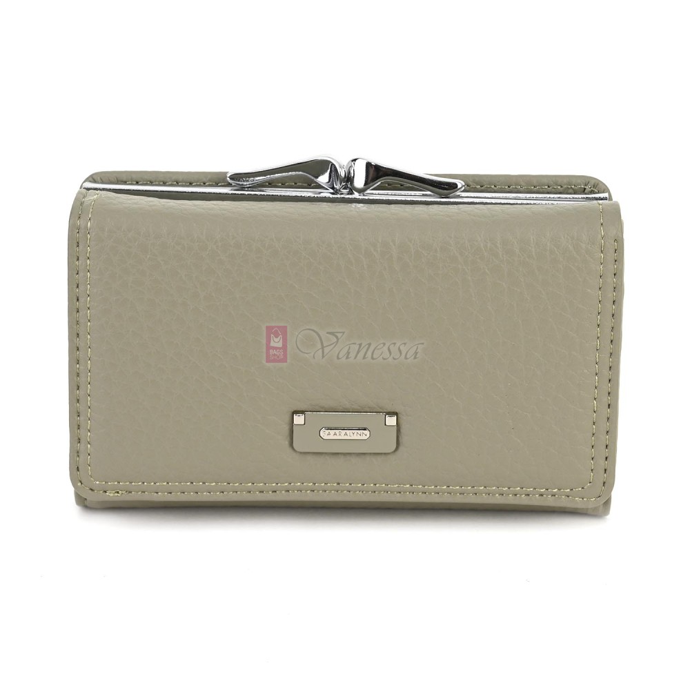 Малко дамско портмоне от висококачествена еко кожа в светлозелен цвят Код: 6848