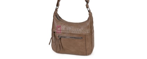 Дамска ежедневна чанта от екологична кожа, в тъмнобежов цвят Код: 6863