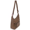 Дамска ежедневна чанта от екологична кожа, в тъмнобежов цвят Код: 6863