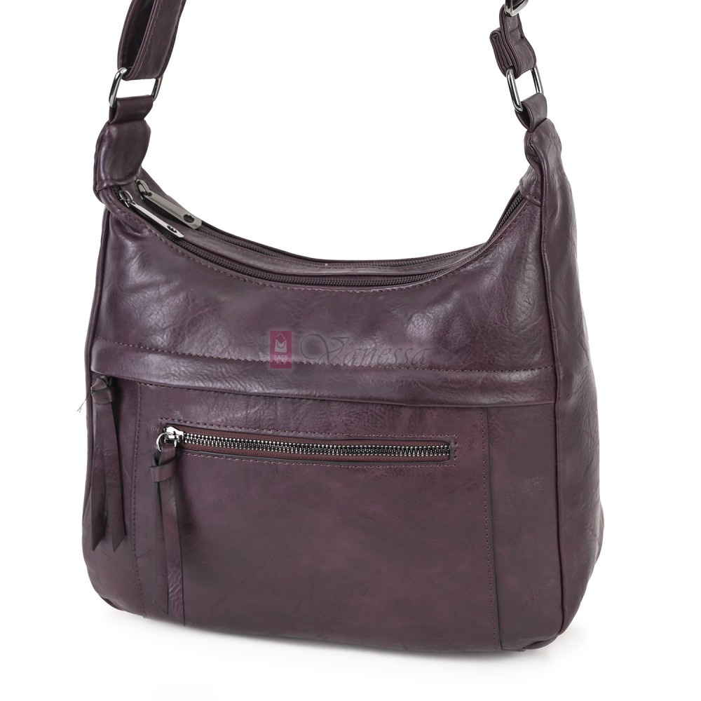 Дамска ежедневна чанта от екологична кожа, в цвят бордо Код: 6863