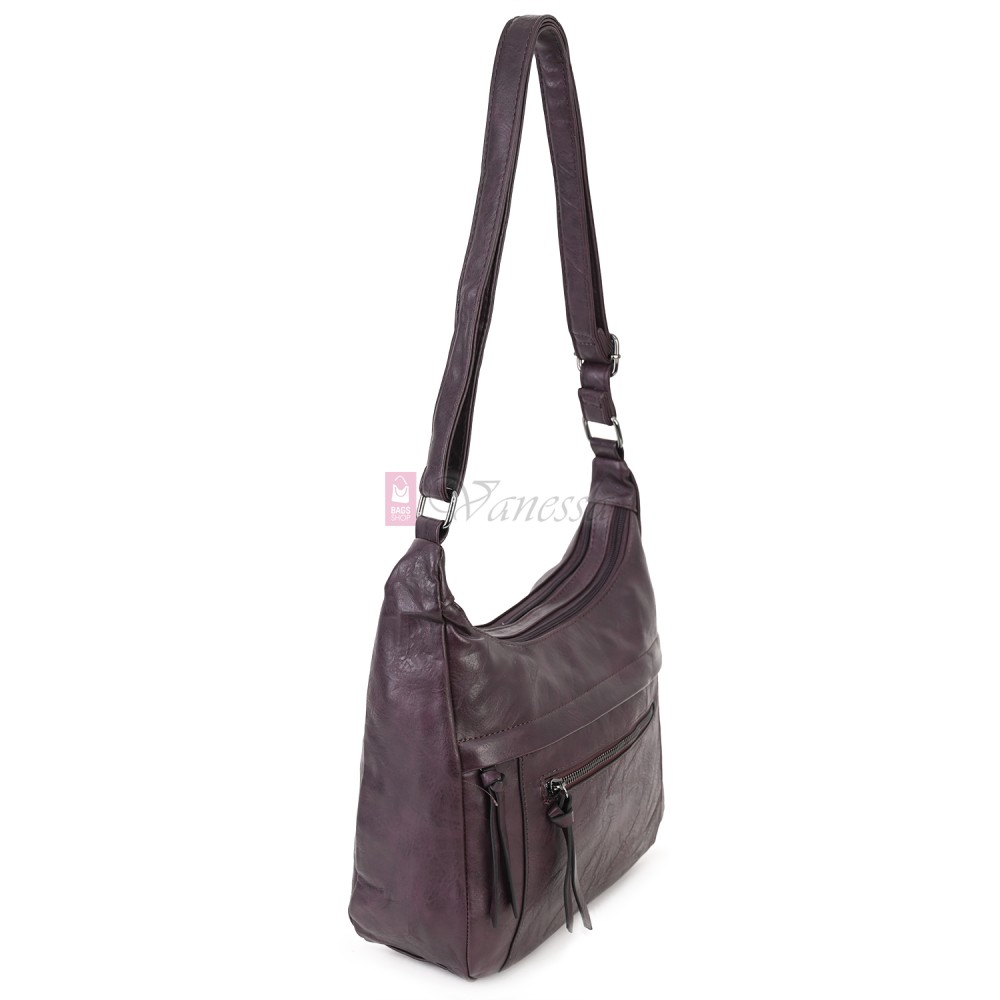 Дамска ежедневна чанта от екологична кожа, в цвят бордо Код: 6863