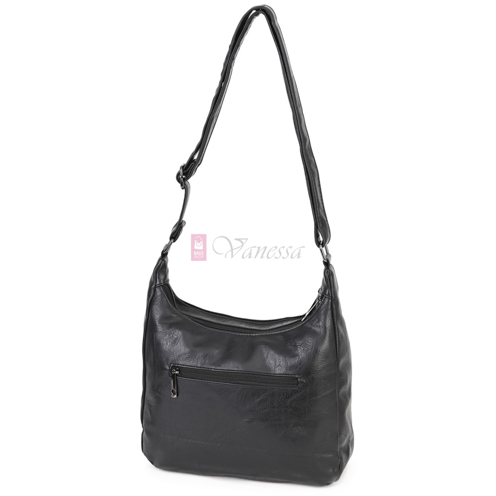 Дамска ежедневна чанта от екологична кожа, в черен цвят Код: 6863