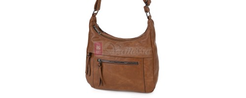 Дамска ежедневна чанта от екологична кожа, в кафяв цвят Код: 6863