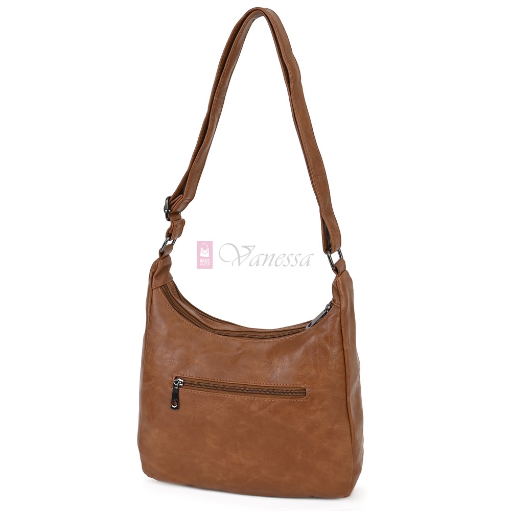 Дамска ежедневна чанта от екологична кожа, в кафяв цвят Код: 6863