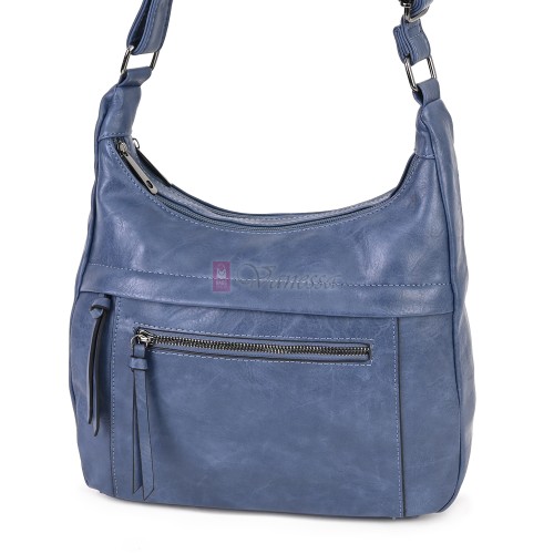 Дамска ежедневна чанта от екологична кожа, в син цвят Код: 6863