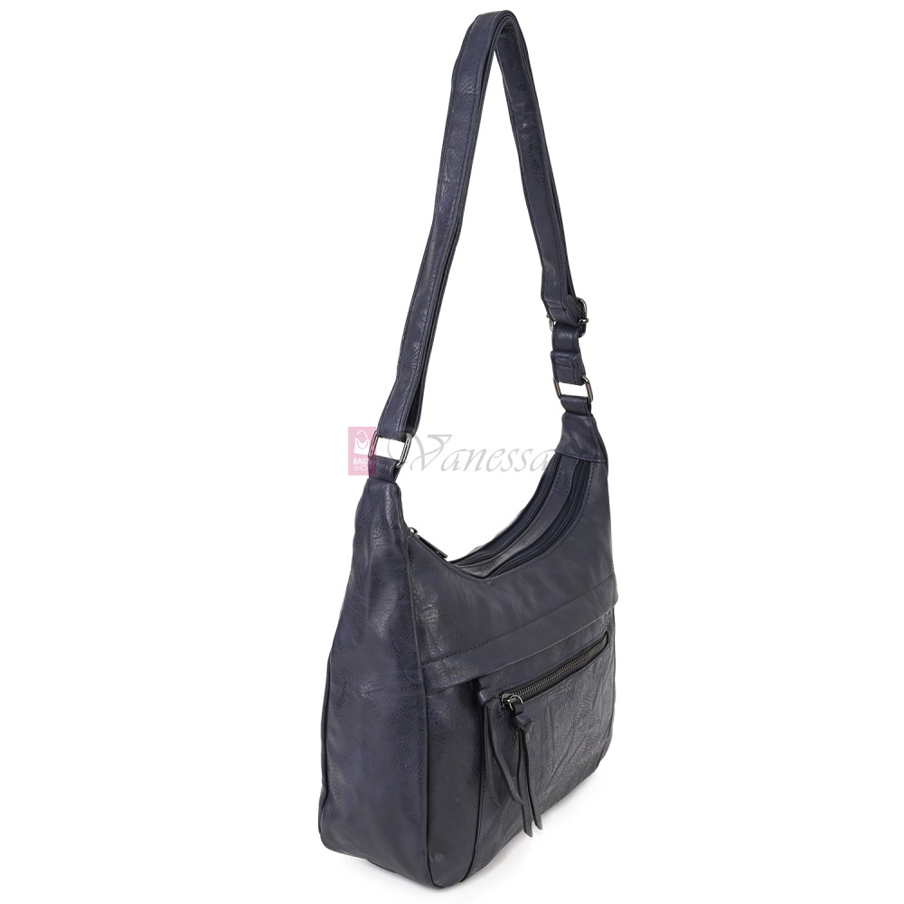 Дамска ежедневна чанта от екологична кожа, в тъмносин цвят Код: 6863