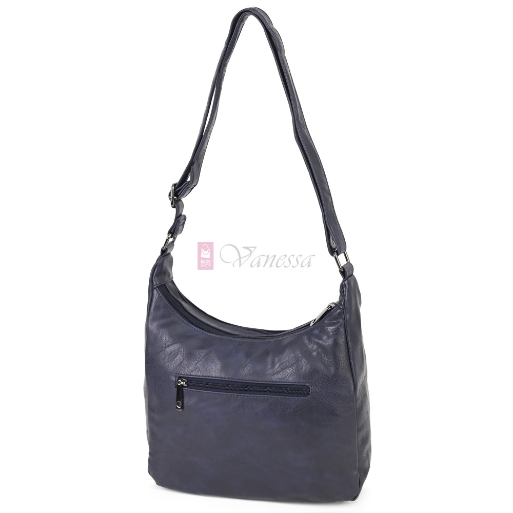 Дамска ежедневна чанта от екологична кожа, в тъмносин цвят Код: 6863