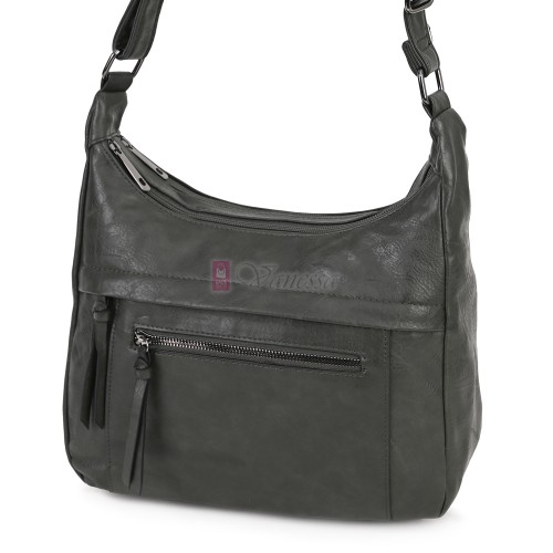 Дамска ежедневна чанта от екологична кожа, в тъмнозелен цвят Код: 6863