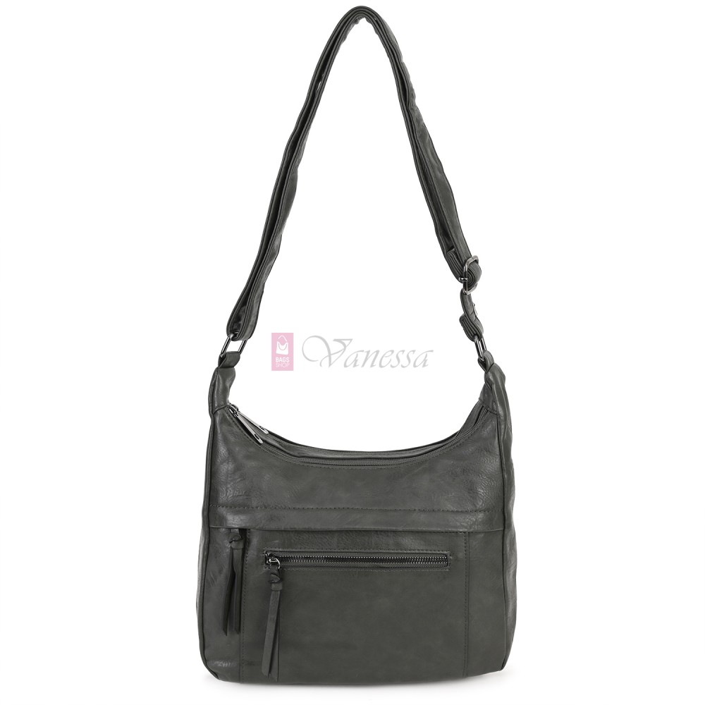 Дамска ежедневна чанта от екологична кожа, в тъмнозелен цвят Код: 6863