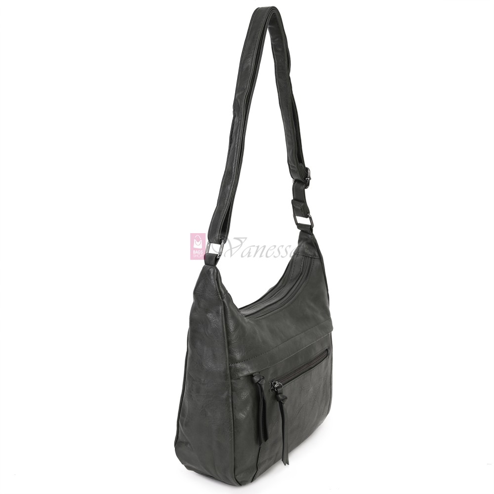 Дамска ежедневна чанта от екологична кожа, в тъмнозелен цвят Код: 6863