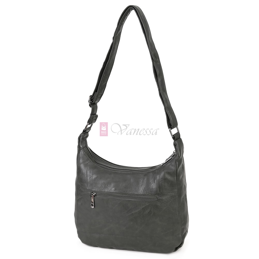 Дамска ежедневна чанта от екологична кожа, в тъмнозелен цвят Код: 6863