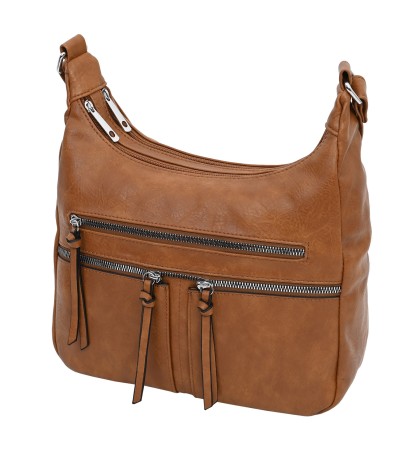 Дамска ежедневна чанта от висококачествена екологична кожа в кафяв цвят Код: 6871
