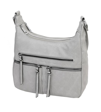 Дамска ежедневна чанта от висококачествена екологична кожа в сив цвят Код: 6871