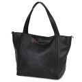 Голяма дамска чанта, от естествена кожа, в черен цвят. Код: EK68