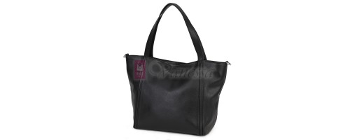 Голяма дамска чанта, от естествена кожа, в черен цвят. Код: EK68