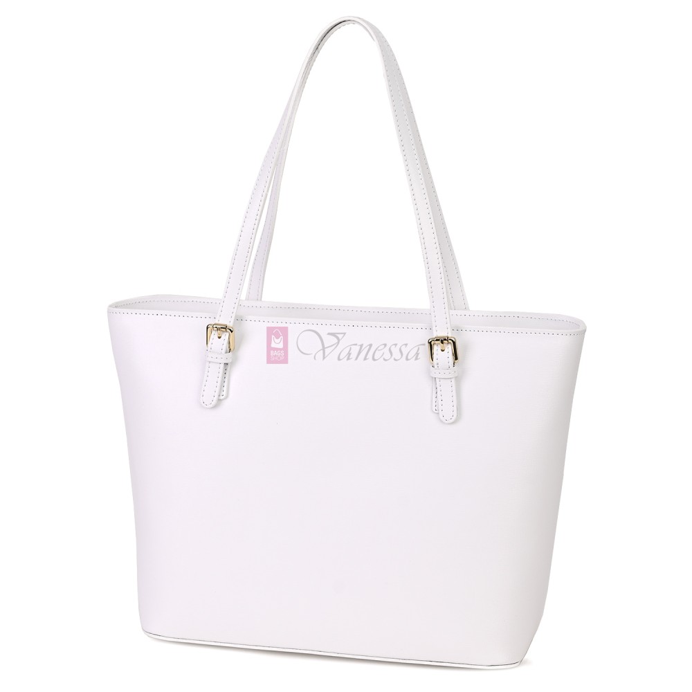 Дамска чанта от естествена кожа в бял цвят. Код: MK69