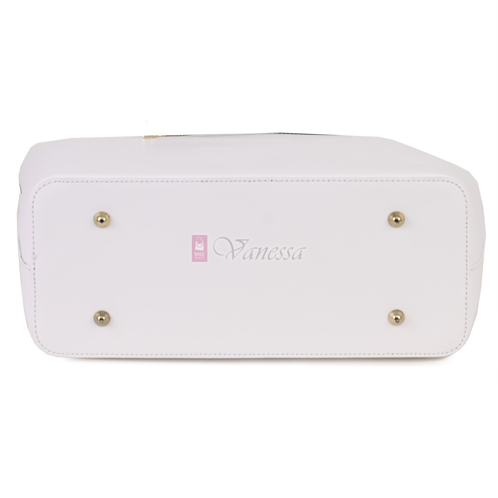 Дамска чанта от естествена кожа в бял цвят. Код: MK69