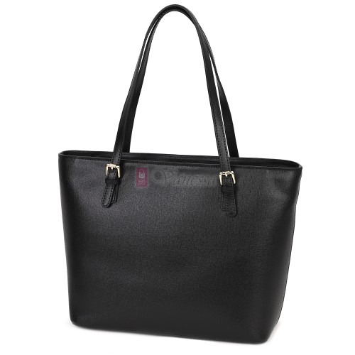 Дамска чанта от естествена кожа в черен цвят. Код: MK69