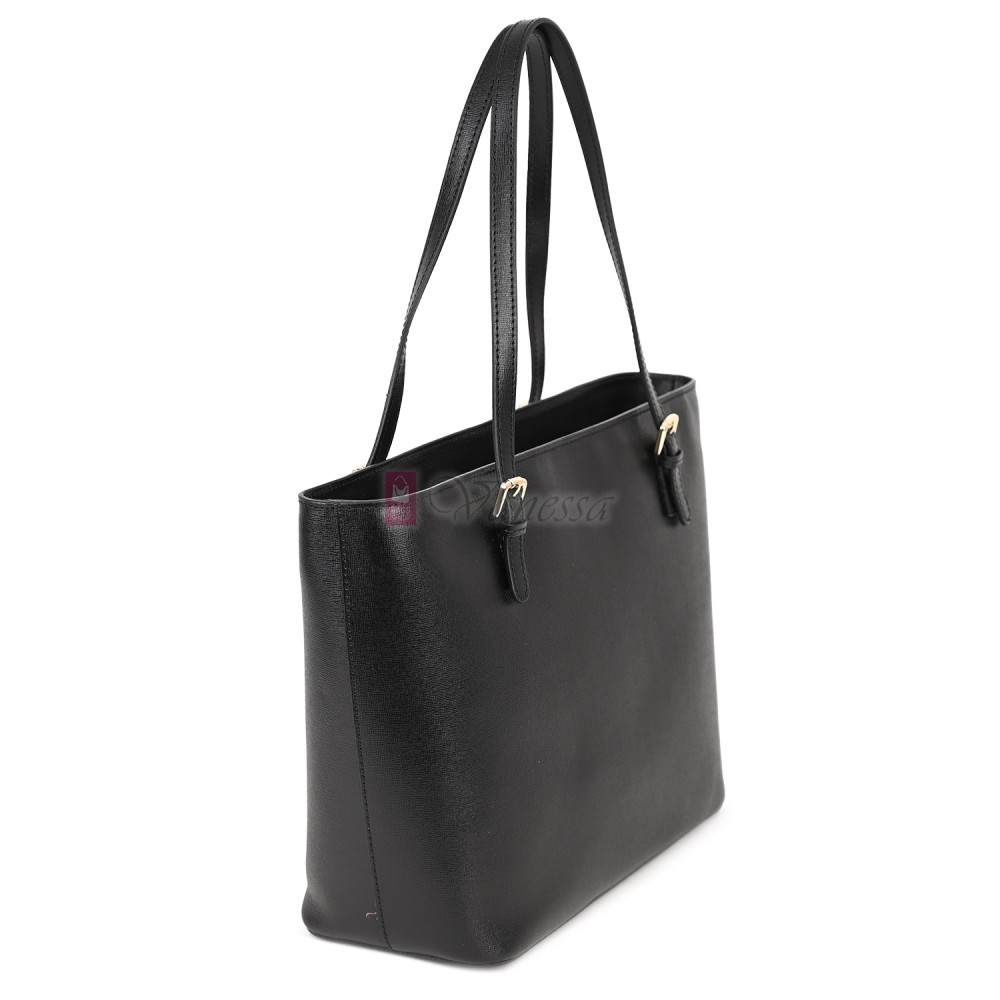 Дамска чанта от естествена кожа в черен цвят. Код: MK69