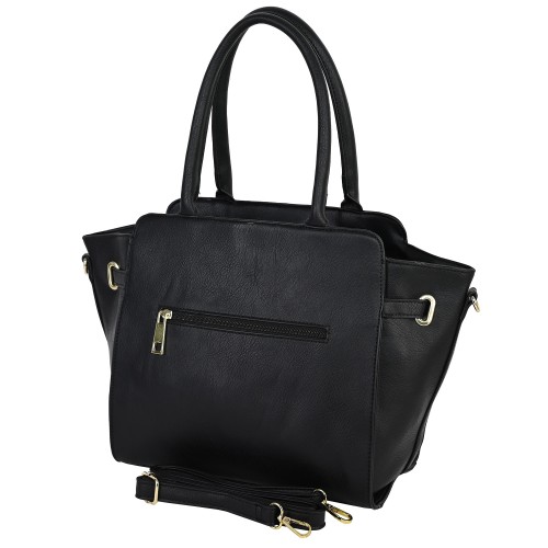 Дамска чанта от еко кожа в черен цвят. Код: 7032
