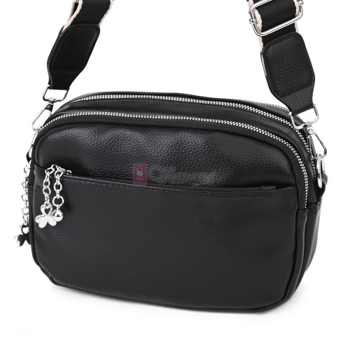 Малка дамска чанта от еко кожа в черен цвят. Код: 707