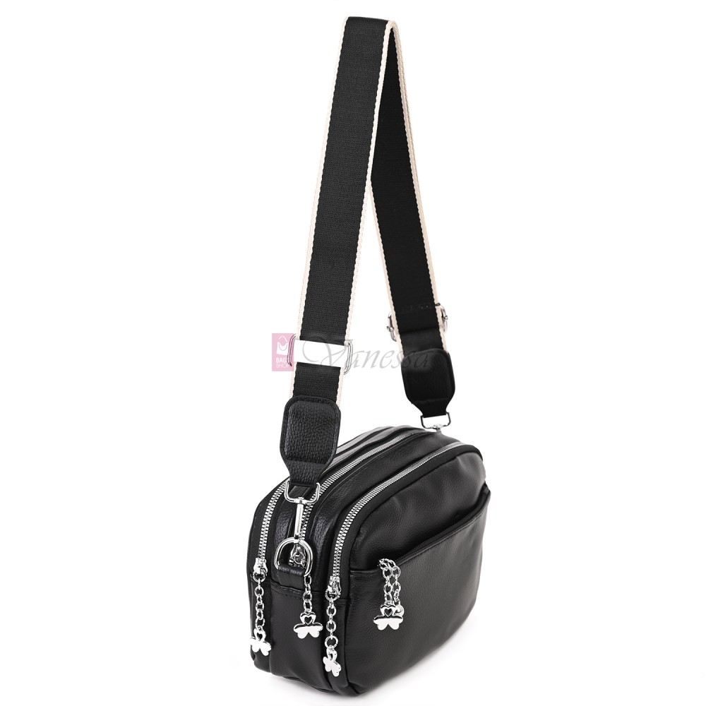 Малка дамска чанта от еко кожа в черен цвят. Код: 707