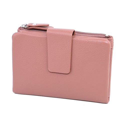 Дамско портмоне от висококачествена еко кожа в розов цвят. КОД: 7070