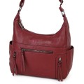 Дамска ежедневна чанта от висококачествена екологична кожа в цвят бордо Код: 7077