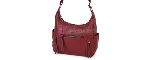 Дамска ежедневна чанта от висококачествена екологична кожа в цвят бордо Код: 7077 Дамска ежедневна чанта от висококачествена екологична кожа в цвят бордо Код: 7077