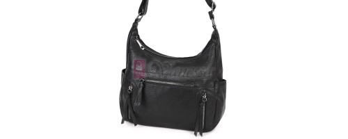 Дамска ежедневна чанта от висококачествена екологична кожа в черен цвят Код: 7077 Дамска ежедневна чанта от висококачествена екологична кожа в черен цвят Код: 7077