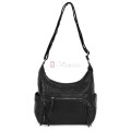 Дамска ежедневна чанта от висококачествена екологична кожа в черен цвят Код: 7077