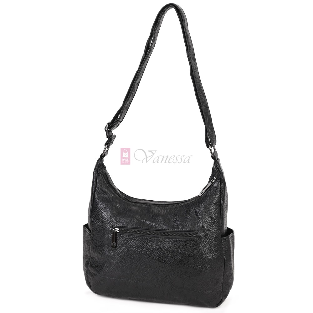 Дамска ежедневна чанта от висококачествена екологична кожа в черен цвят Код: 7077 Дамска ежедневна чанта от висококачествена екологична кожа в черен цвят Код: 7077