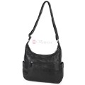 Дамска ежедневна чанта от висококачествена екологична кожа в черен цвят Код: 7077
