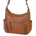 Дамска ежедневна чанта от висококачествена екологична кожа в кафяв цвят Код: 7077