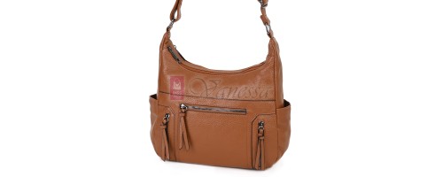 Дамска ежедневна чанта от висококачествена екологична кожа в кафяв цвят Код: 7077 Дамска ежедневна чанта от висококачествена екологична кожа в кафяв цвят Код: 7077