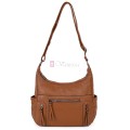 Дамска ежедневна чанта от висококачествена екологична кожа в кафяв цвят Код: 7077