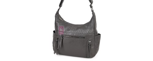 Дамска ежедневна чанта от висококачествена екологична кожа в сив цвят Код: 7077 Дамска ежедневна чанта от висококачествена екологична кожа в сив цвят Код: 7077