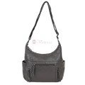 Дамска ежедневна чанта от висококачествена екологична кожа в сив цвят Код: 7077