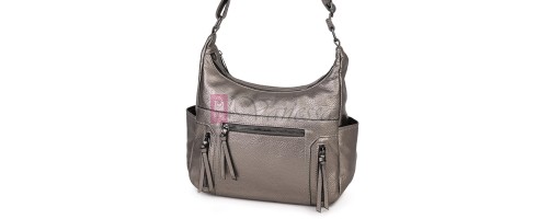 Дамска ежедневна чанта от висококачествена екологична кожа в сребрист цвят Код: 7077 Дамска ежедневна чанта от висококачествена екологична кожа в сребрист цвят Код: 7077