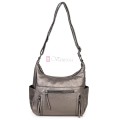 Дамска ежедневна чанта от висококачествена екологична кожа в сребрист цвят Код: 7077