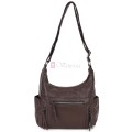 Дамска ежедневна чанта от висококачествена екологична кожа в тъмнокафяв цвят Код: 7077