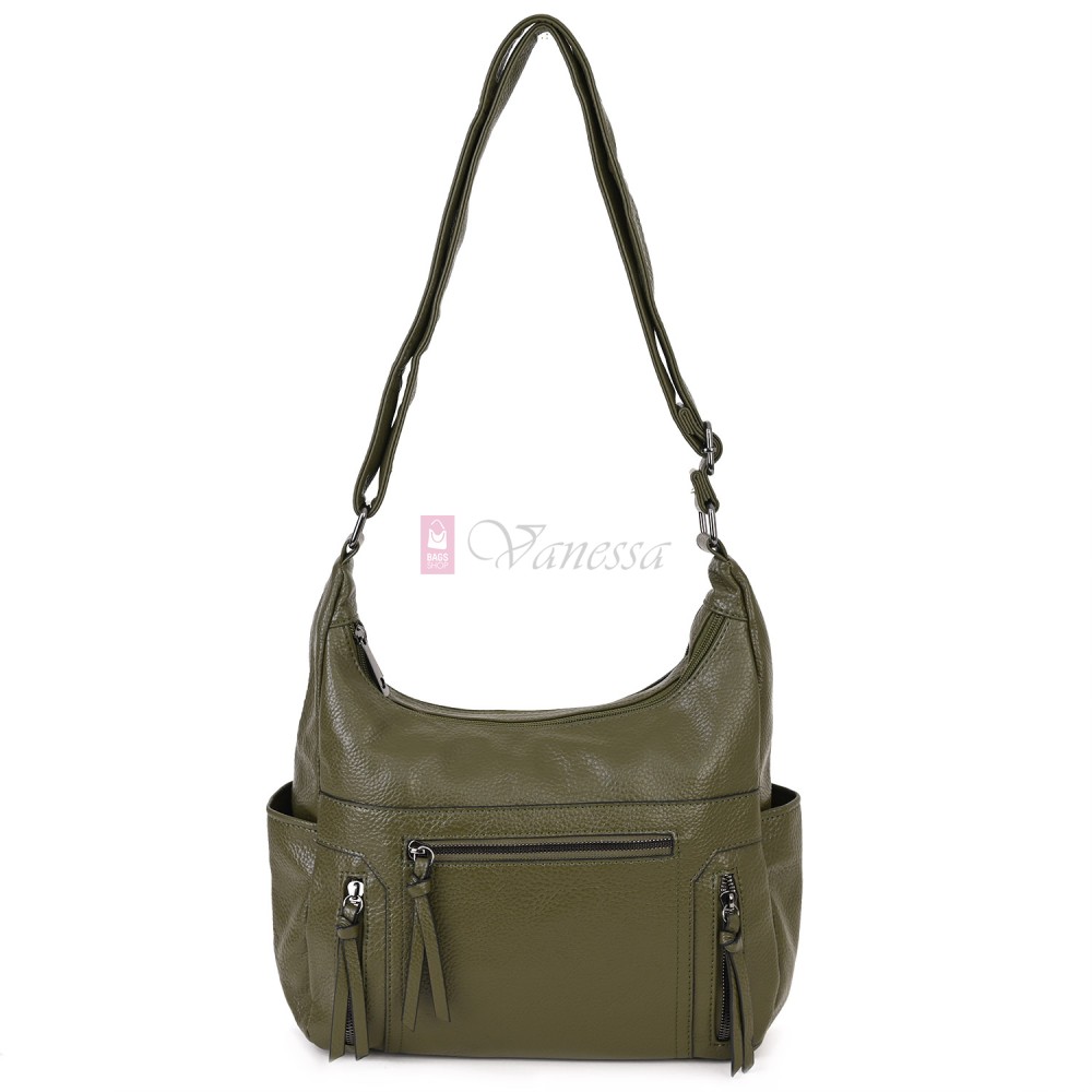 Дамска ежедневна чанта от висококачествена екологична кожа в зелен цвят Код: 7077 Дамска ежедневна чанта от висококачествена екологична кожа в зелен цвят Код: 7077