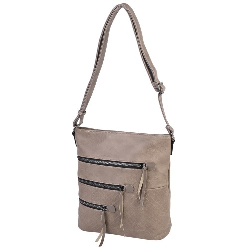 Дамска ежедневна чанта от висококачествена екологична кожа в бежов цвят Код: 7136