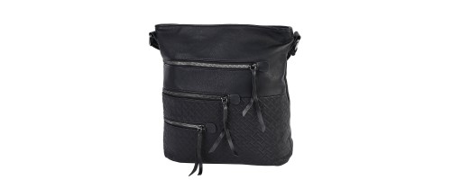 Дамска ежедневна чанта от висококачествена екологична кожа в черен цвят Код: 7136