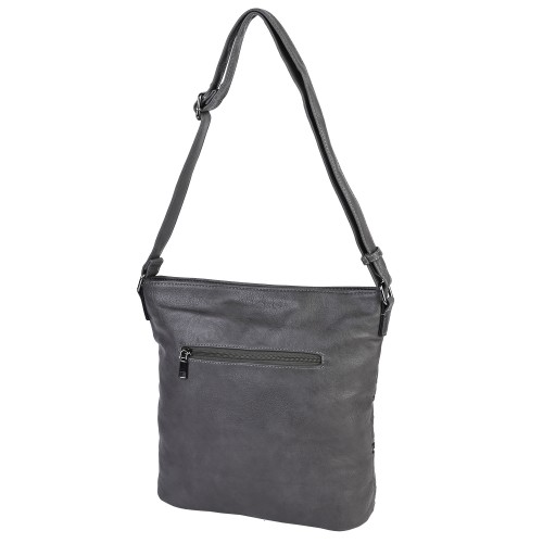 Дамска ежедневна чанта от висококачествена екологична кожа в сив цвят Код: 7136