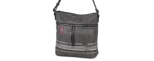 Дамска ежедневна чанта от висококачествена екологична кожа в сив цвят Код: 7160