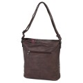 Дамска ежедневна чанта от висококачествена екологична кожа в тъмнокафяв цвят Код: 7160