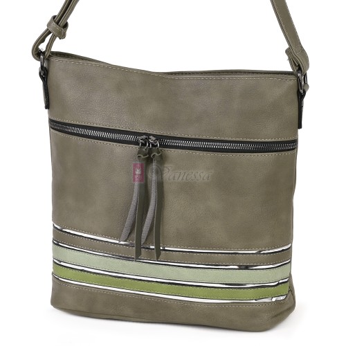 Дамска ежедневна чанта от висококачествена екологична кожа в зелен цвят Код: 7160